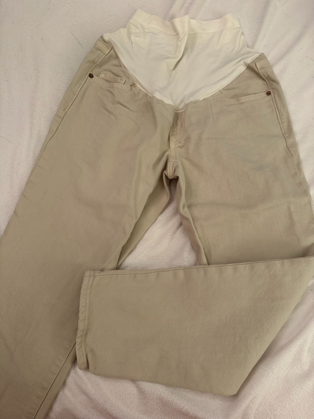 Old Navy Beige Stretch Chino Maternity Pants